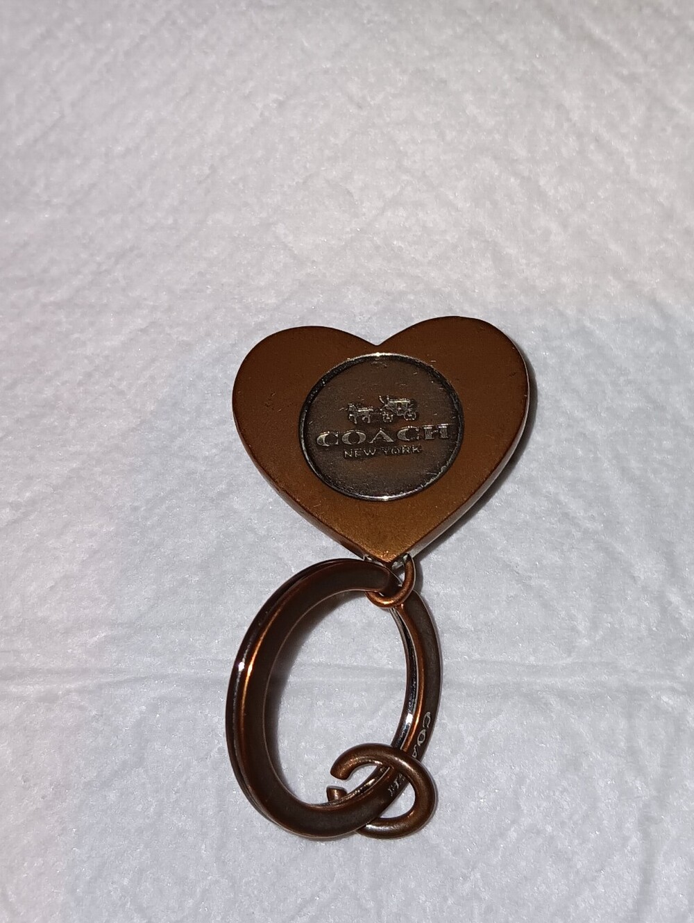 Coach Vintage Turn Lock Heart Keychain